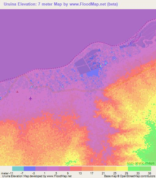 Uruina,Colombia Elevation Map