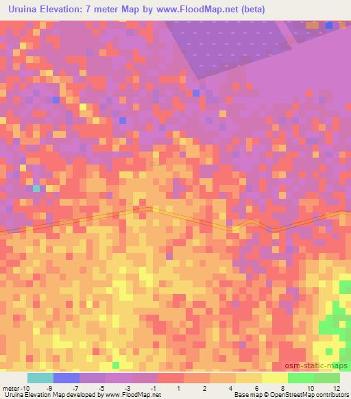 Uruina,Colombia Elevation Map