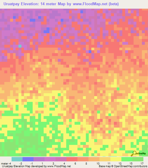 Uruatpay,Colombia Elevation Map