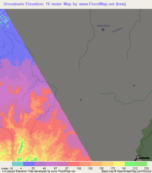 Urruraisein,Colombia Elevation Map