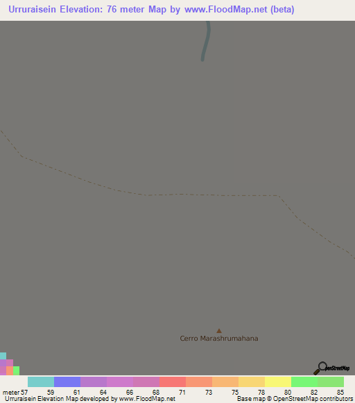 Urruraisein,Colombia Elevation Map