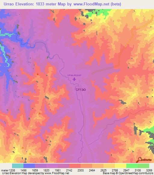 Urrao,Colombia Elevation Map