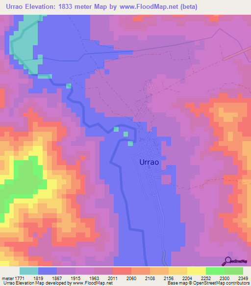 Urrao,Colombia Elevation Map