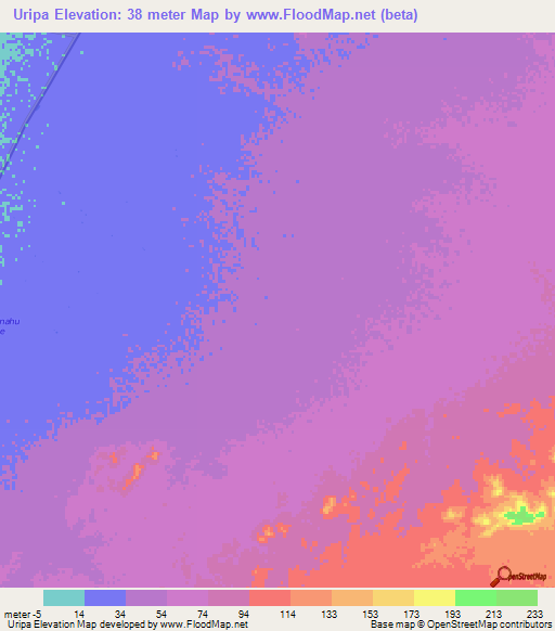 Uripa,Colombia Elevation Map