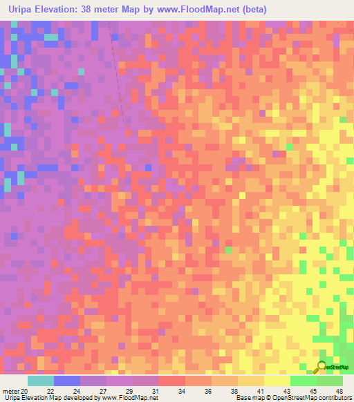 Uripa,Colombia Elevation Map