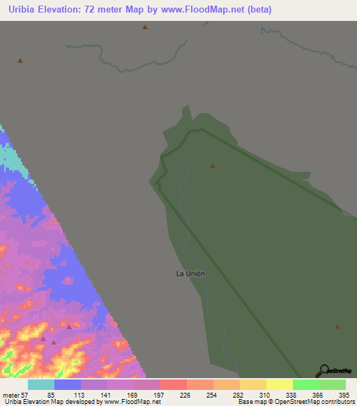 Uribia,Colombia Elevation Map