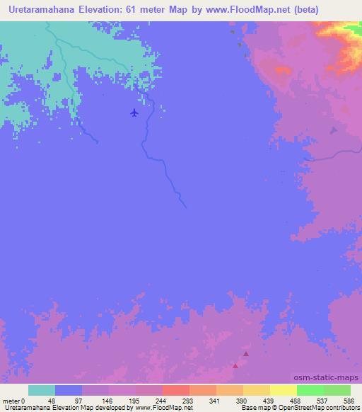 Uretaramahana,Colombia Elevation Map