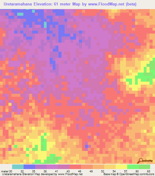 Uretaramahana,Colombia Elevation Map