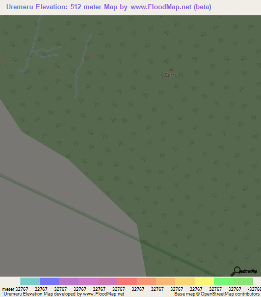 Uremeru,Colombia Elevation Map