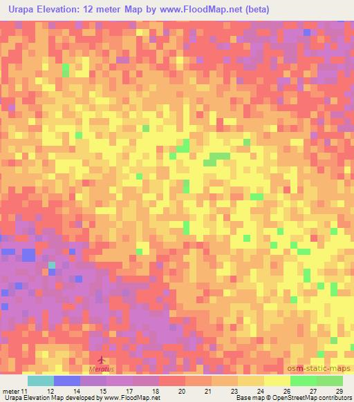 Urapa,Colombia Elevation Map