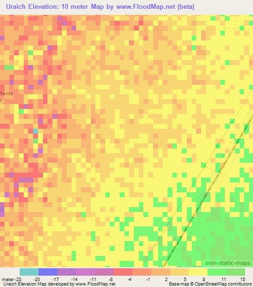 Uraich,Colombia Elevation Map