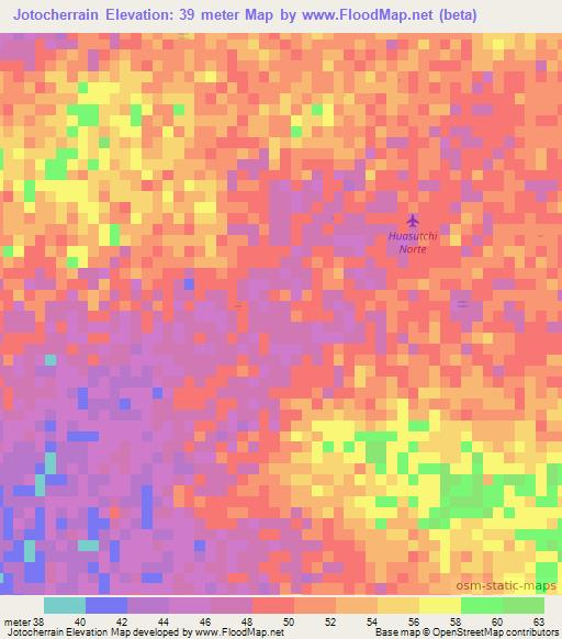 Jotocherrain,Colombia Elevation Map