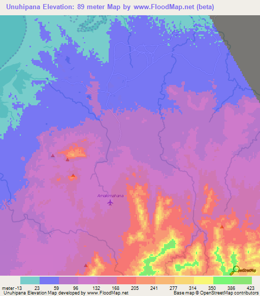 Unuhipana,Colombia Elevation Map