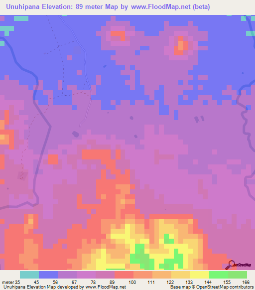 Unuhipana,Colombia Elevation Map