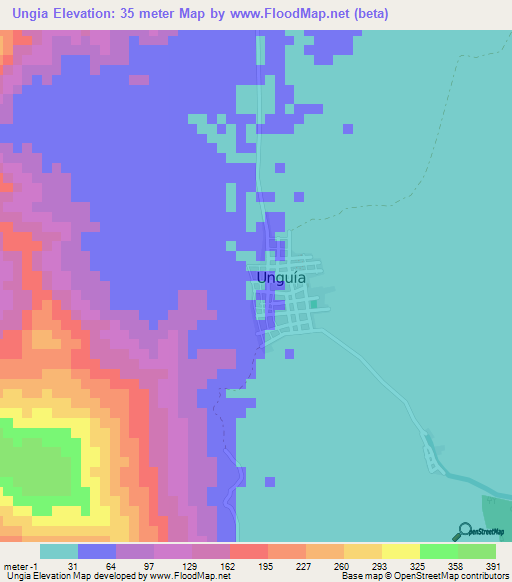 Ungia,Colombia Elevation Map