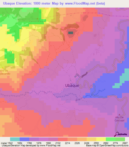 Ubaque,Colombia Elevation Map