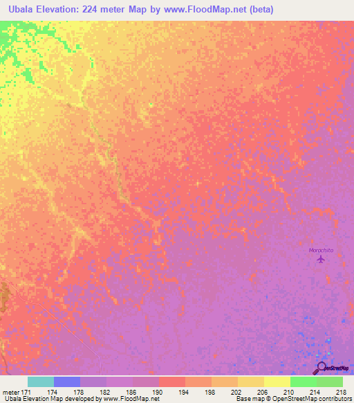 Ubala,Colombia Elevation Map