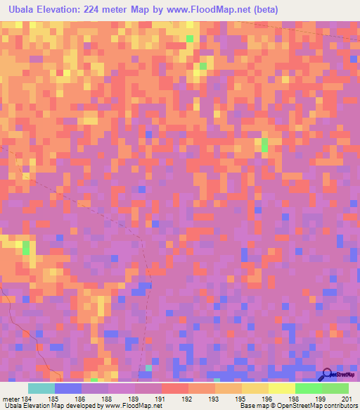 Ubala,Colombia Elevation Map