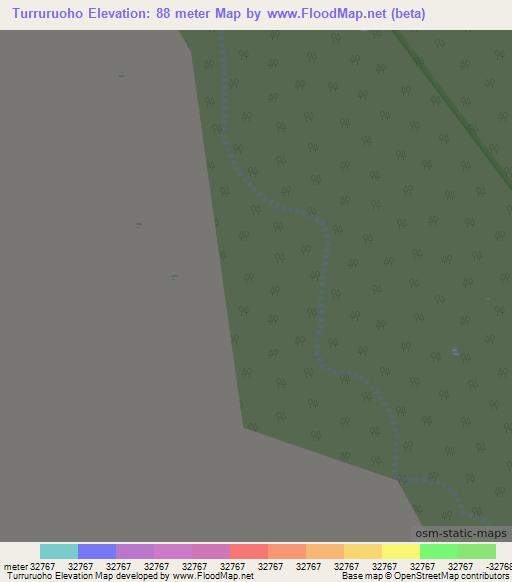 Turruruoho,Colombia Elevation Map