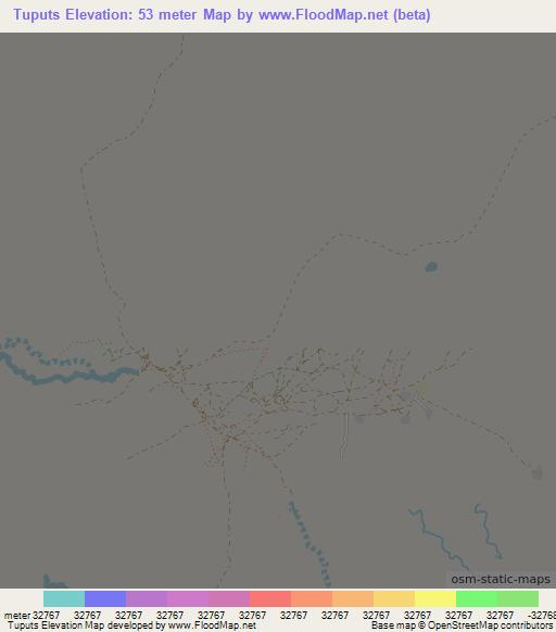 Tuputs,Colombia Elevation Map