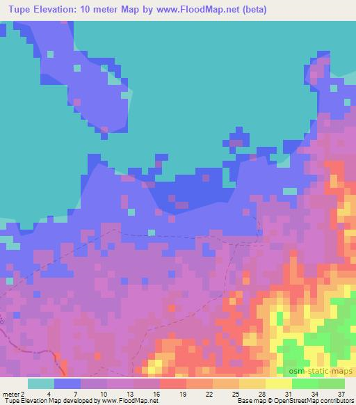 Tupe,Colombia Elevation Map