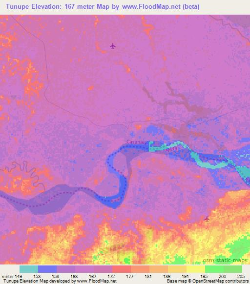 Tunupe,Colombia Elevation Map