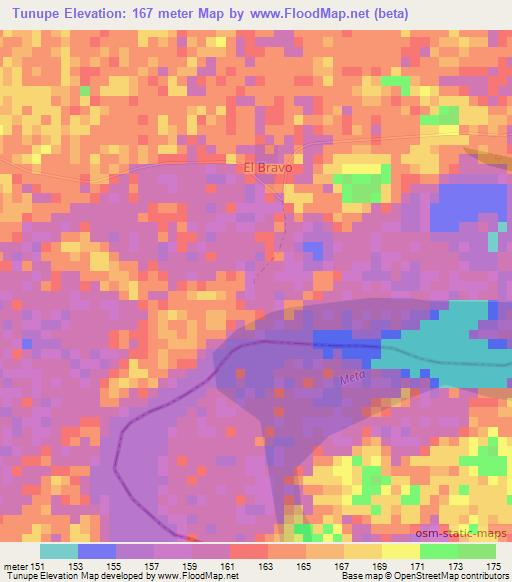 Tunupe,Colombia Elevation Map