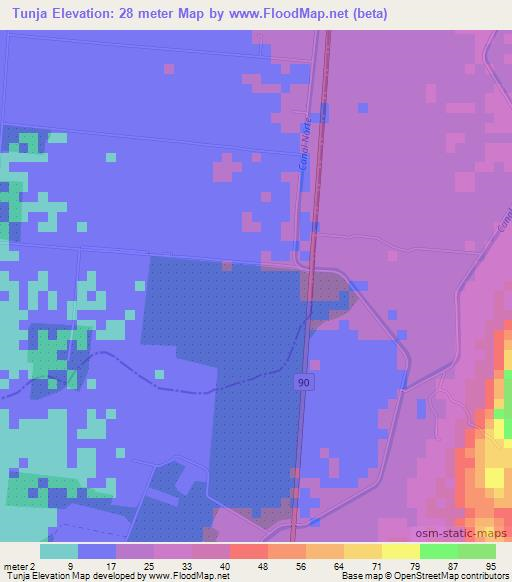 Tunja,Colombia Elevation Map