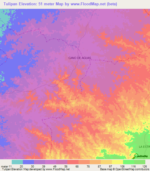 Tulipan,Colombia Elevation Map