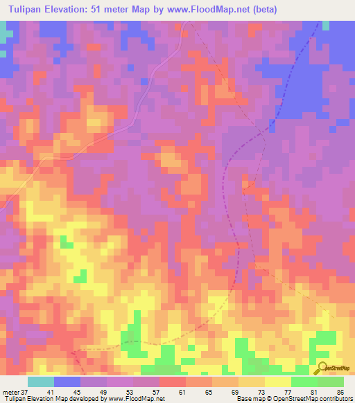 Tulipan,Colombia Elevation Map