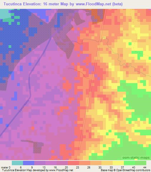 Tucutinca,Colombia Elevation Map