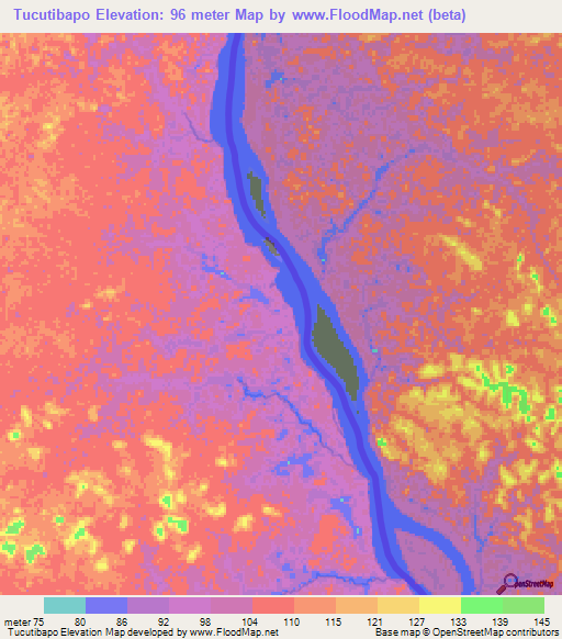 Tucutibapo,Colombia Elevation Map