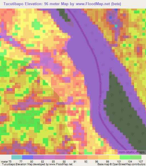 Tucutibapo,Colombia Elevation Map