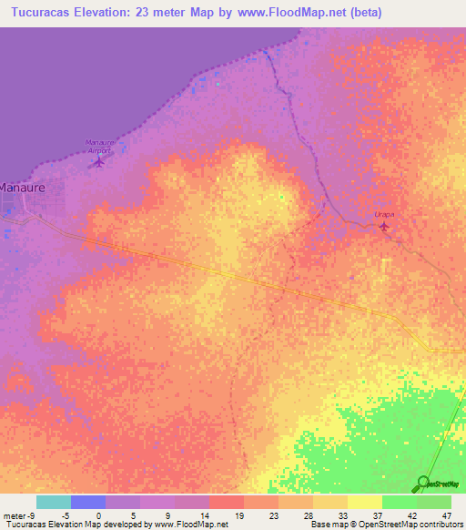 Tucuracas,Colombia Elevation Map