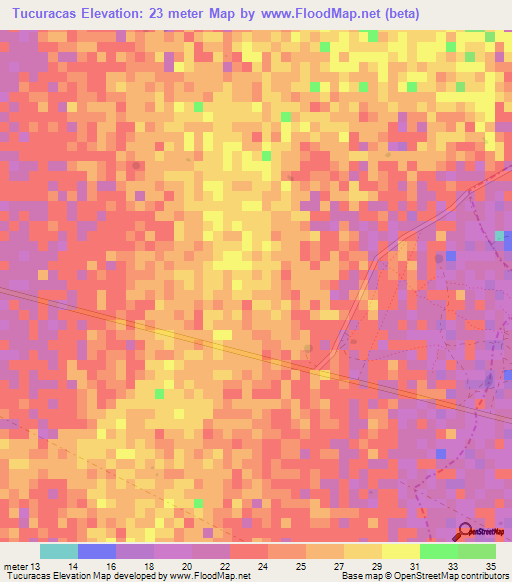 Tucuracas,Colombia Elevation Map