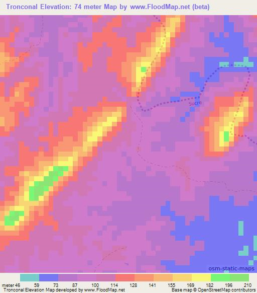 Tronconal,Colombia Elevation Map