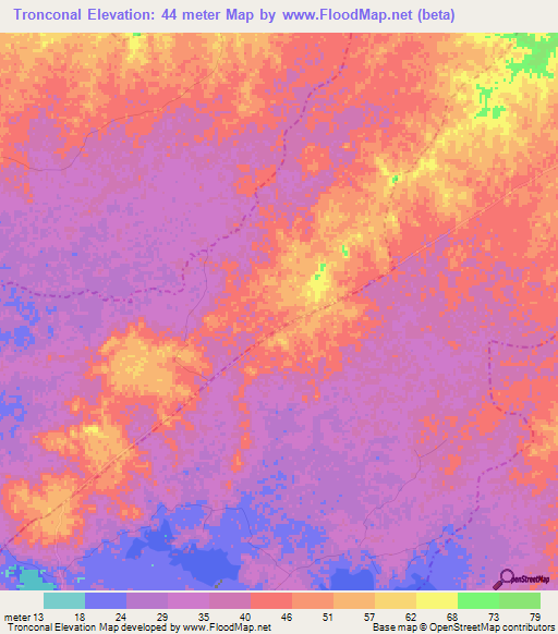 Tronconal,Colombia Elevation Map