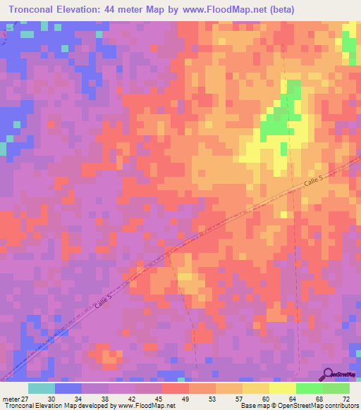 Tronconal,Colombia Elevation Map