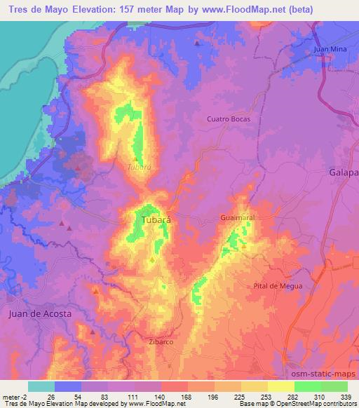 Tres de Mayo,Colombia Elevation Map