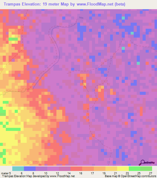 Trampas,Colombia Elevation Map