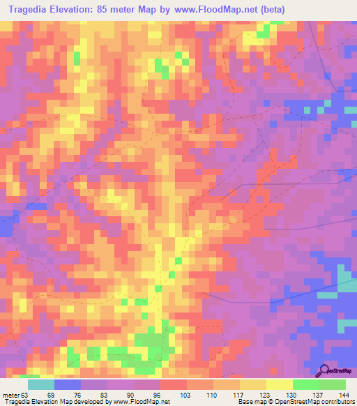 Tragedia,Colombia Elevation Map