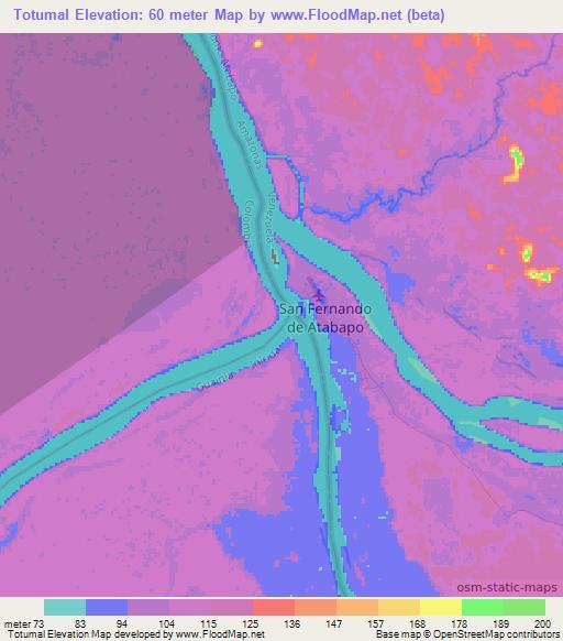 Totumal,Colombia Elevation Map