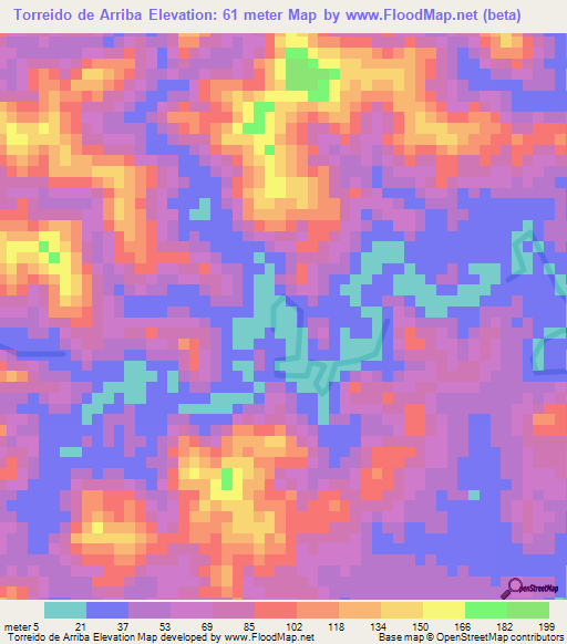 Torreido de Arriba,Colombia Elevation Map