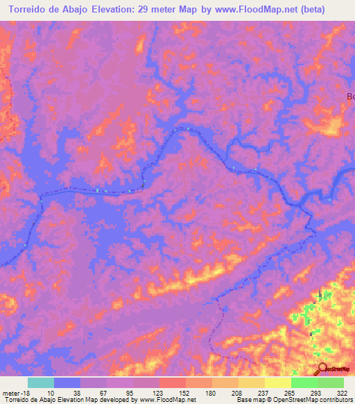 Torreido de Abajo,Colombia Elevation Map