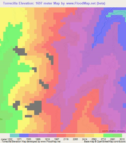 Torrecilla,Colombia Elevation Map