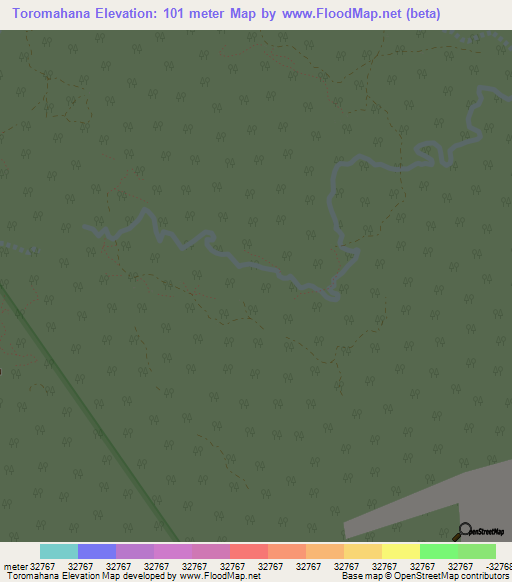 Toromahana,Colombia Elevation Map