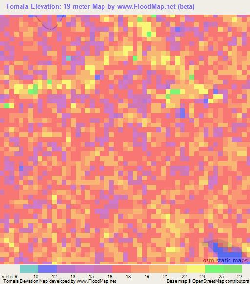 Tomala,Colombia Elevation Map