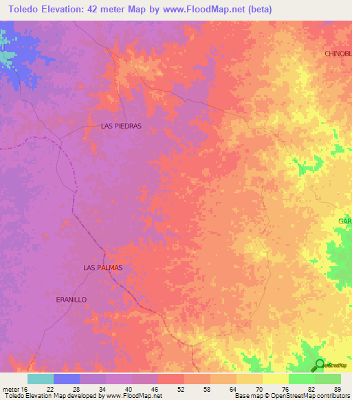 Toledo,Colombia Elevation Map