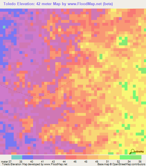 Toledo,Colombia Elevation Map