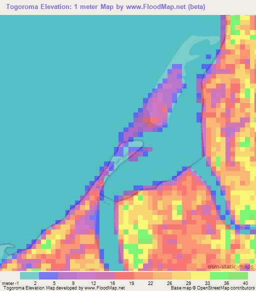 Togoroma,Colombia Elevation Map